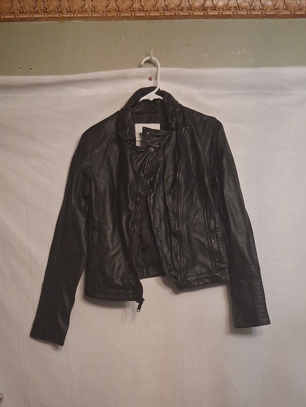 Hollister Black Women's Faux Leather Motorcycle Jacket S
